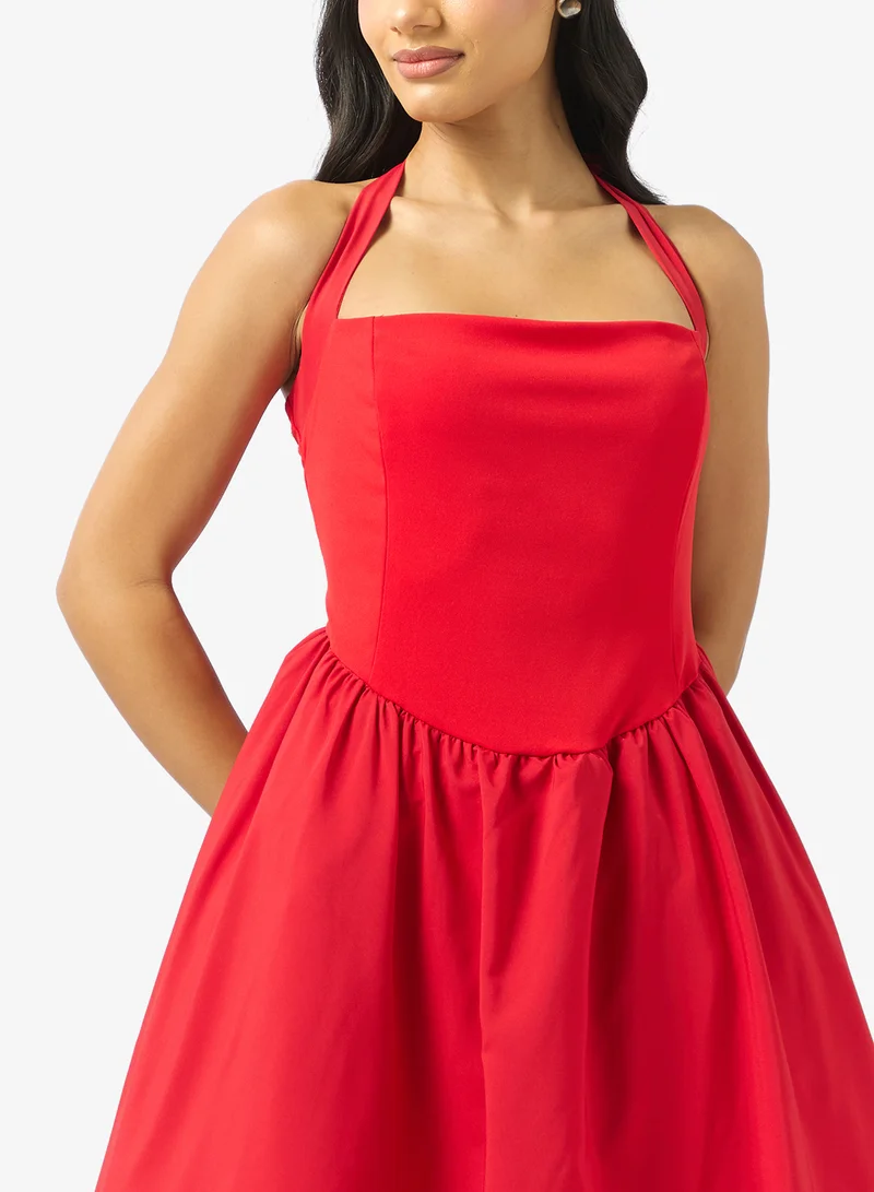 Ginger  Halter Neck Corset Bodice Princess Cut Dress for Women | Best Price UAE